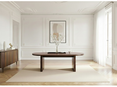 Table à manger ovale 220 cm PABLO placage noyer