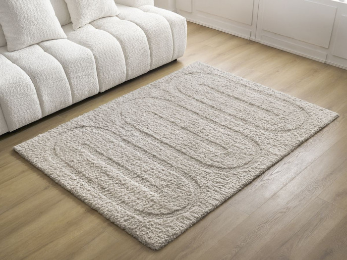 Tapis poils longs LEON motif graphique