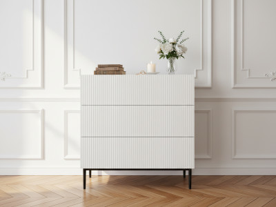 Commode KASHA 3 tiroirs pieds noir