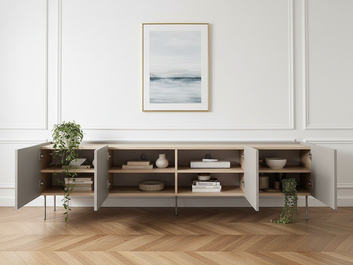 ATLAS set met 220 cm dressoir + 220 cm tv-meubel + 120 cm salontafel