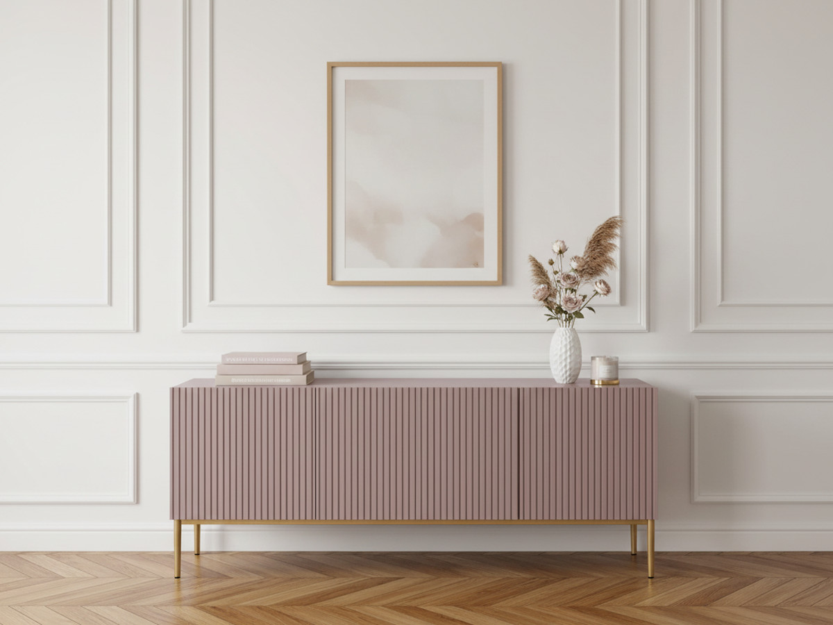 Meuble TV 150 cm KASHA Pieds or