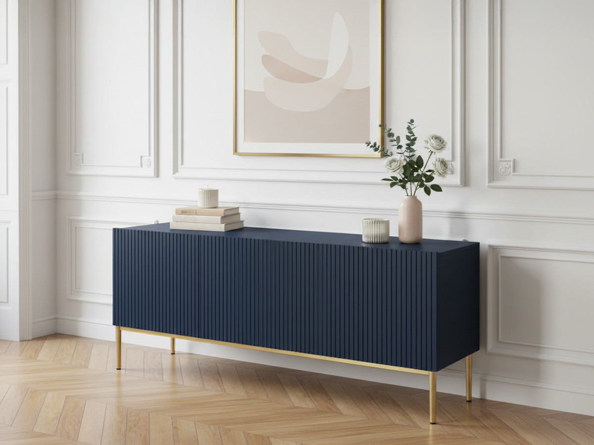 Meuble TV 150 cm KASHA Pieds or