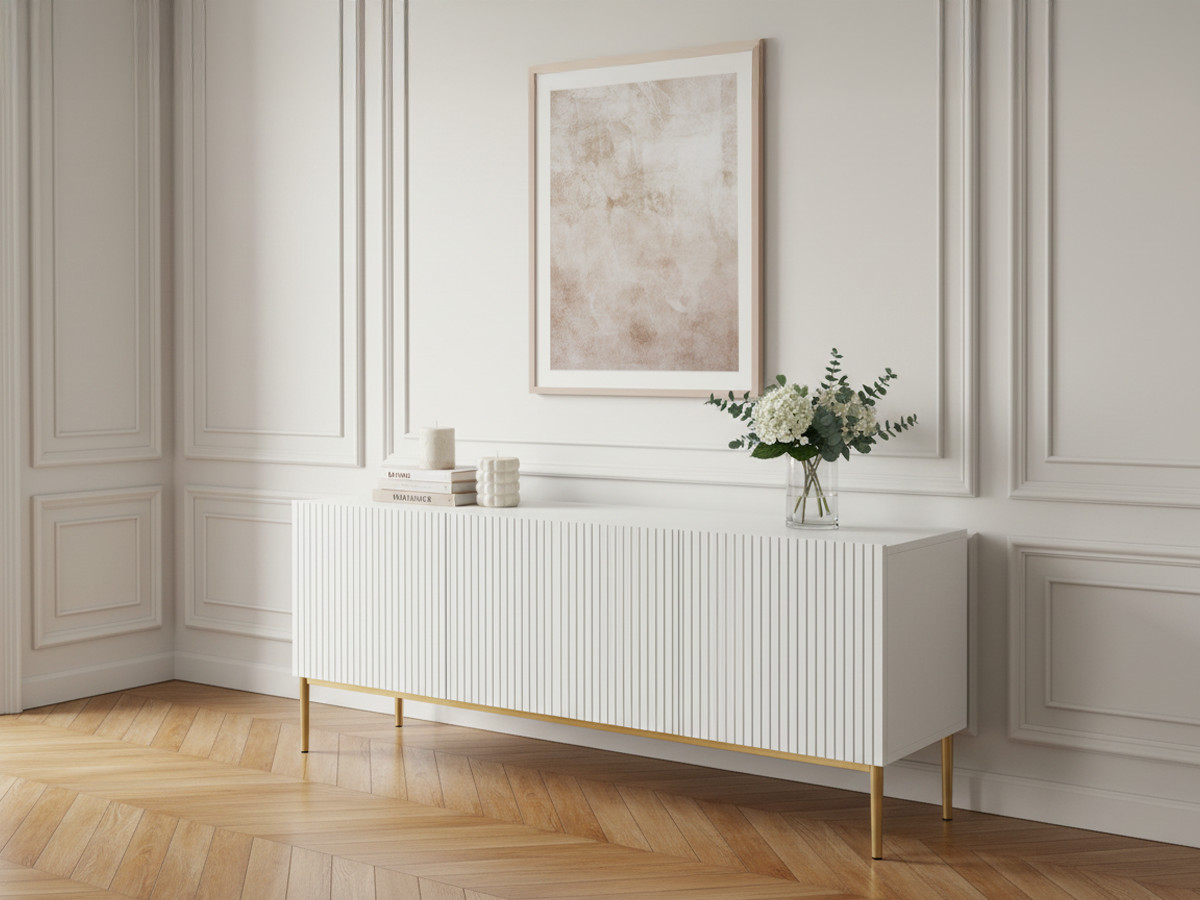 Meuble TV 150 cm KASHA Pieds or