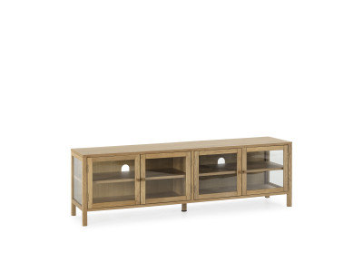 Meuble TV 4 portes 160 cm CARMEN placage chêne massif