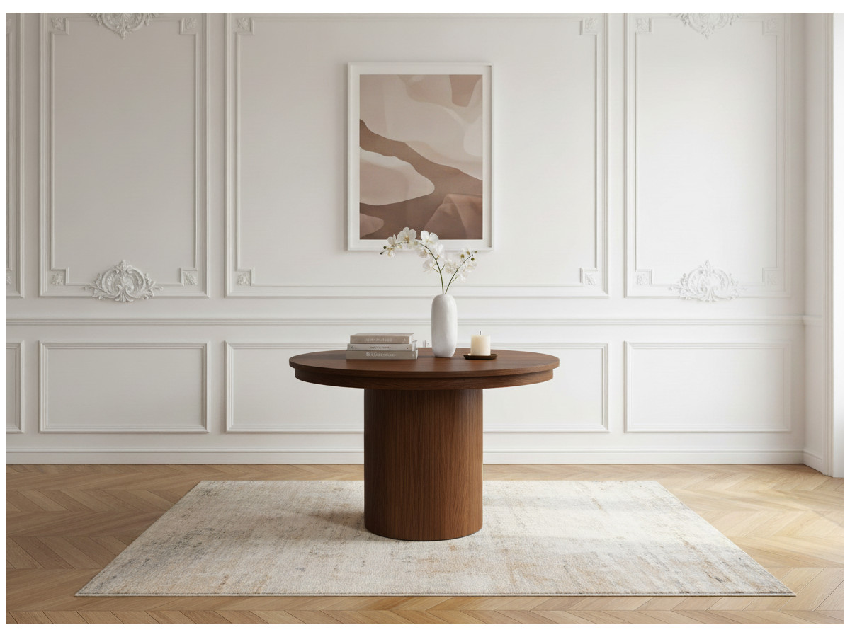 Ensemble PRADO avec table à manger extensible 110 à 210 cm + 4 chaises BASTIDE placage chêne massif