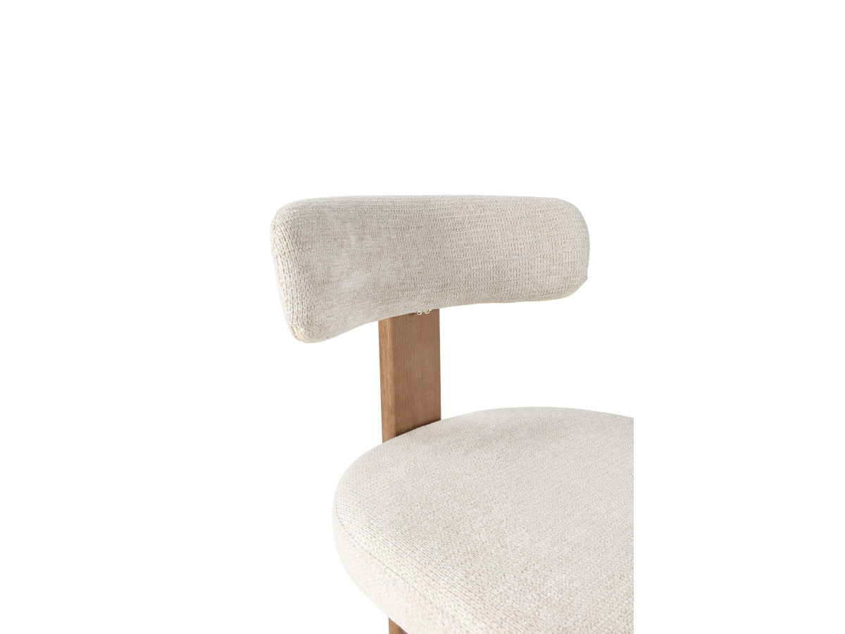 Lot de 2 chaises TANYA chêne massif et tissu texturé