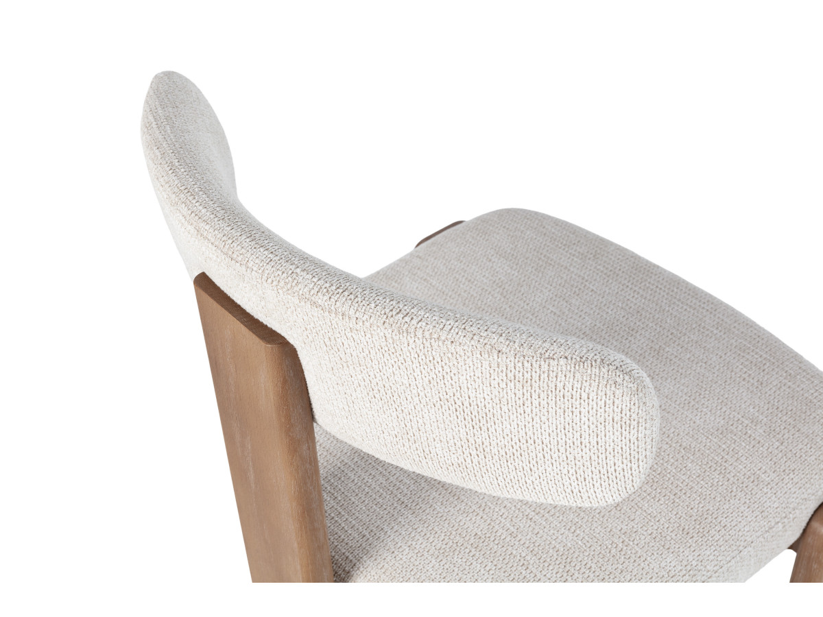 Lot de 2 chaises TANYA chêne massif et tissu texturé