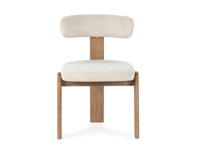 Lot de 2 chaises TANYA hêtre massif et tissu texturé
