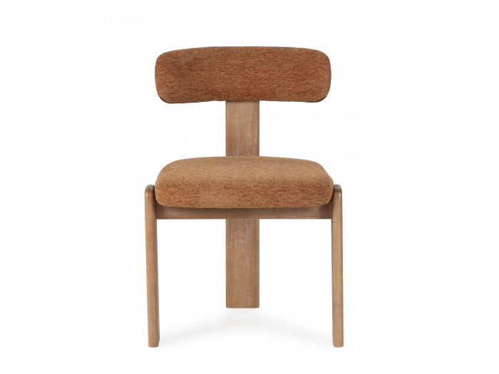 Lot de 2 chaises TANYA chêne massif et tissu texturé