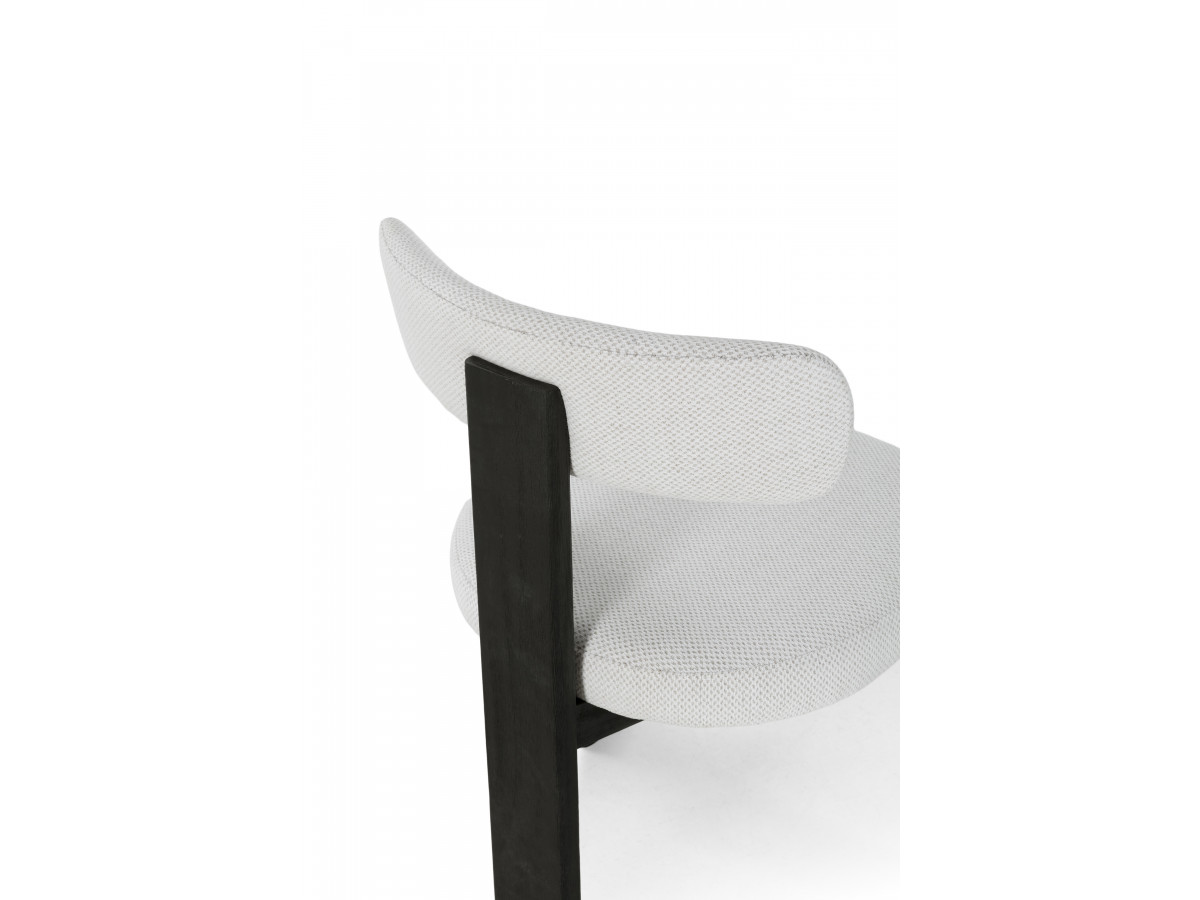 Lot de 2 chaises TANYA chêne massif noir et tissu texturé