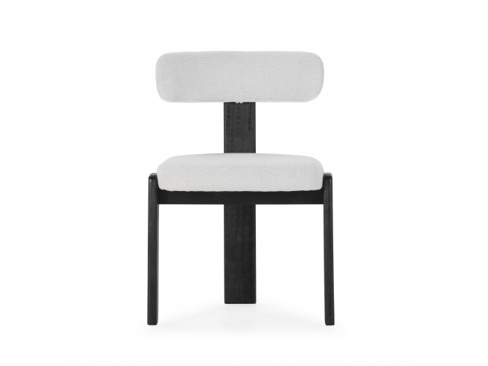 Lot de 2 chaises TANYA chêne massif noir et tissu texturé