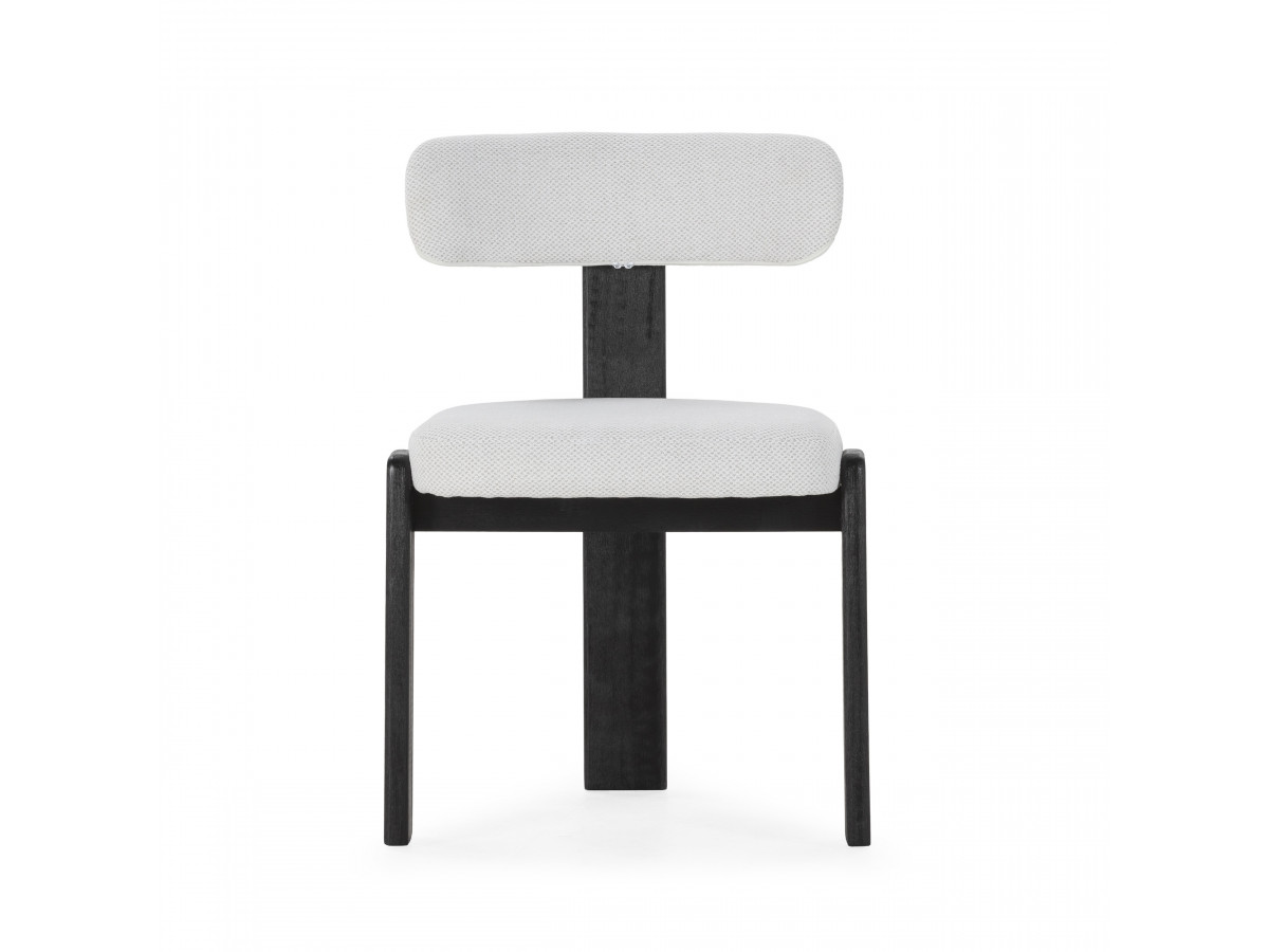 Lot de 2 chaises TANYA chêne massif noir et texturé blanc — vue 6