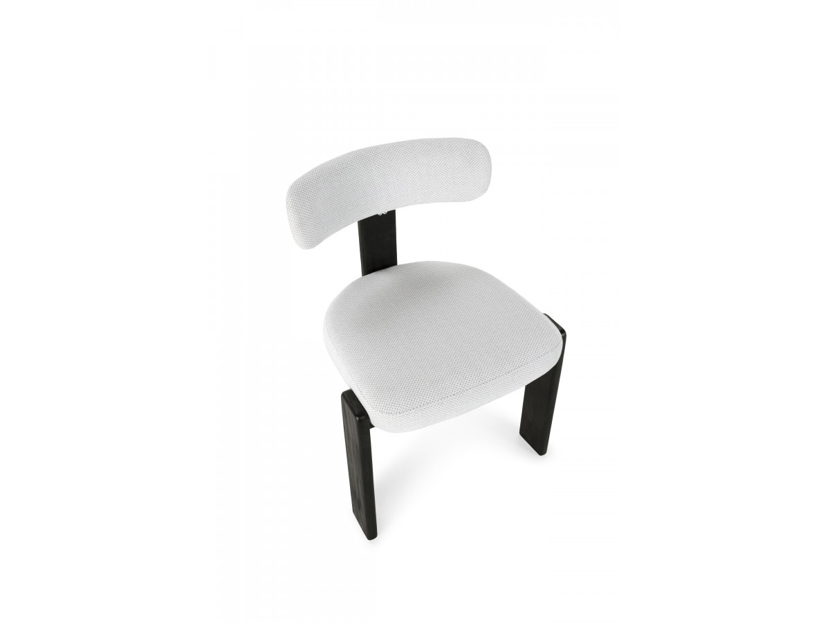 Lot de 2 chaises TANYA chêne massif noir et tissu texturé