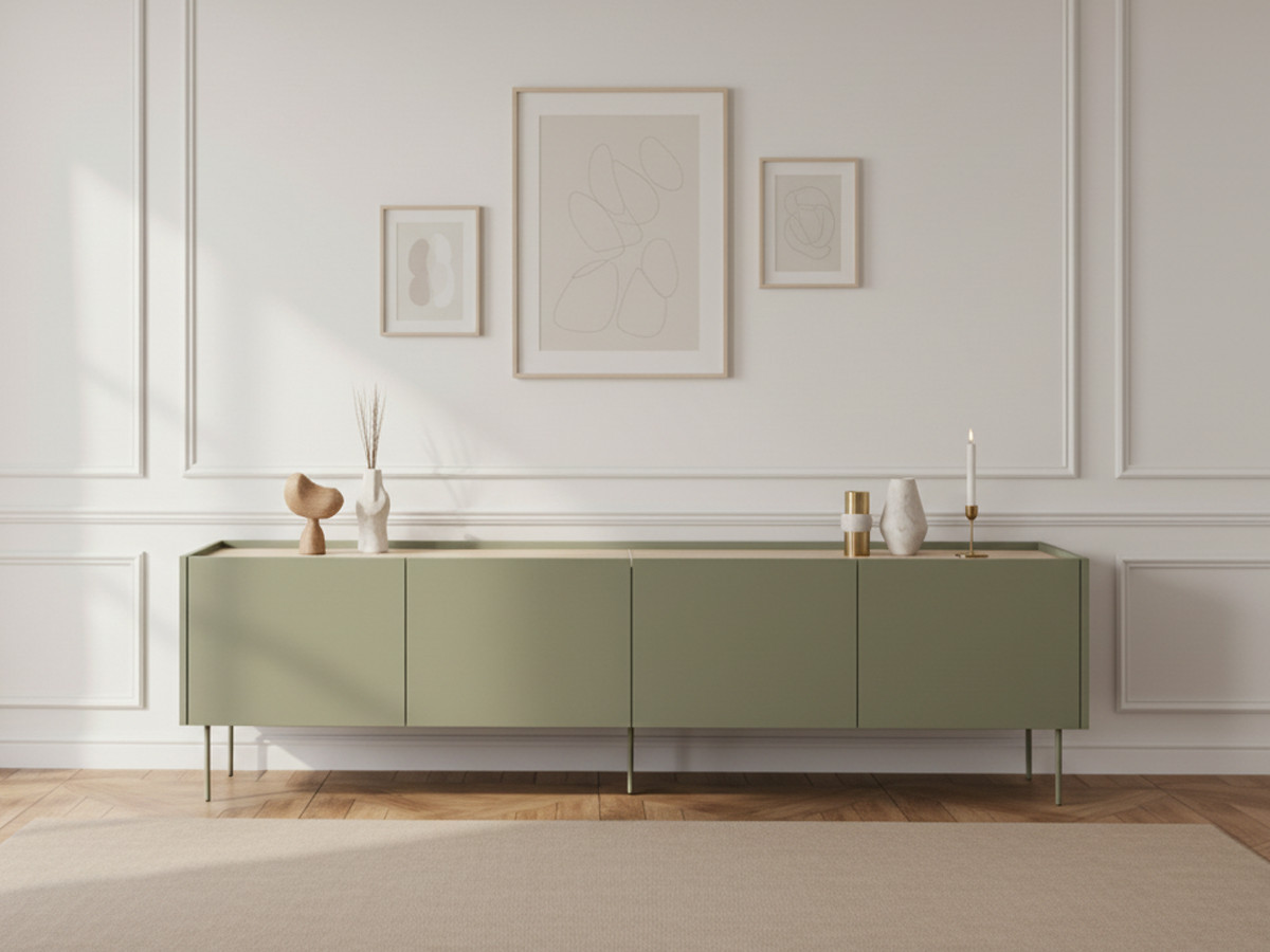 Meuble TV 4 portes 220 cm ATLAS vert