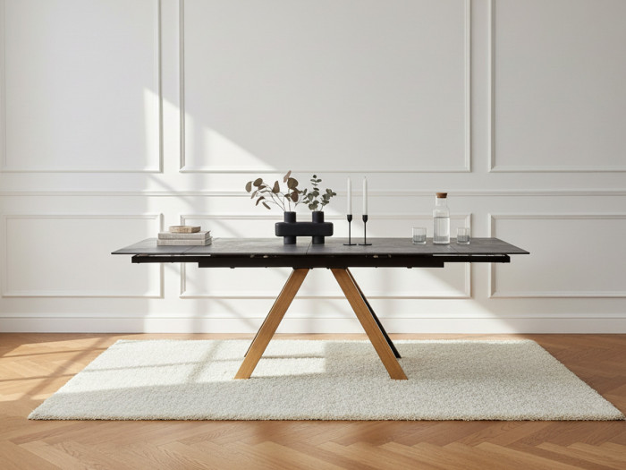 Table à manger extensible 160 à 240 cm ZOLA plateau céramique