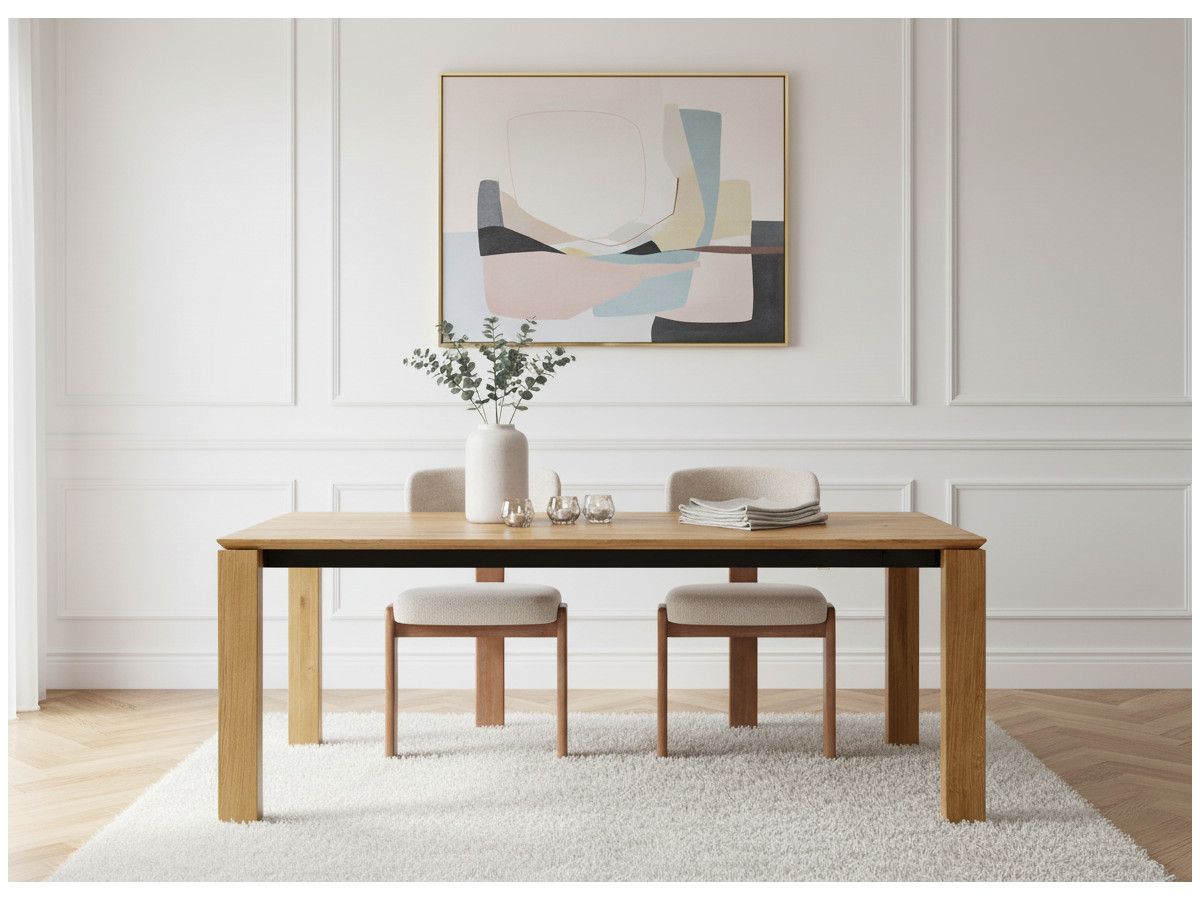 Table à manger extensible HORTENSE chêne massif