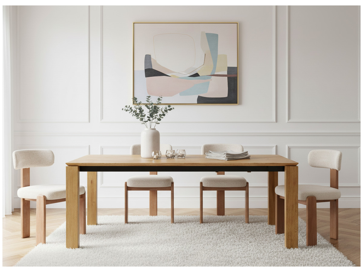 Table à manger extensible HORTENSE chêne massif