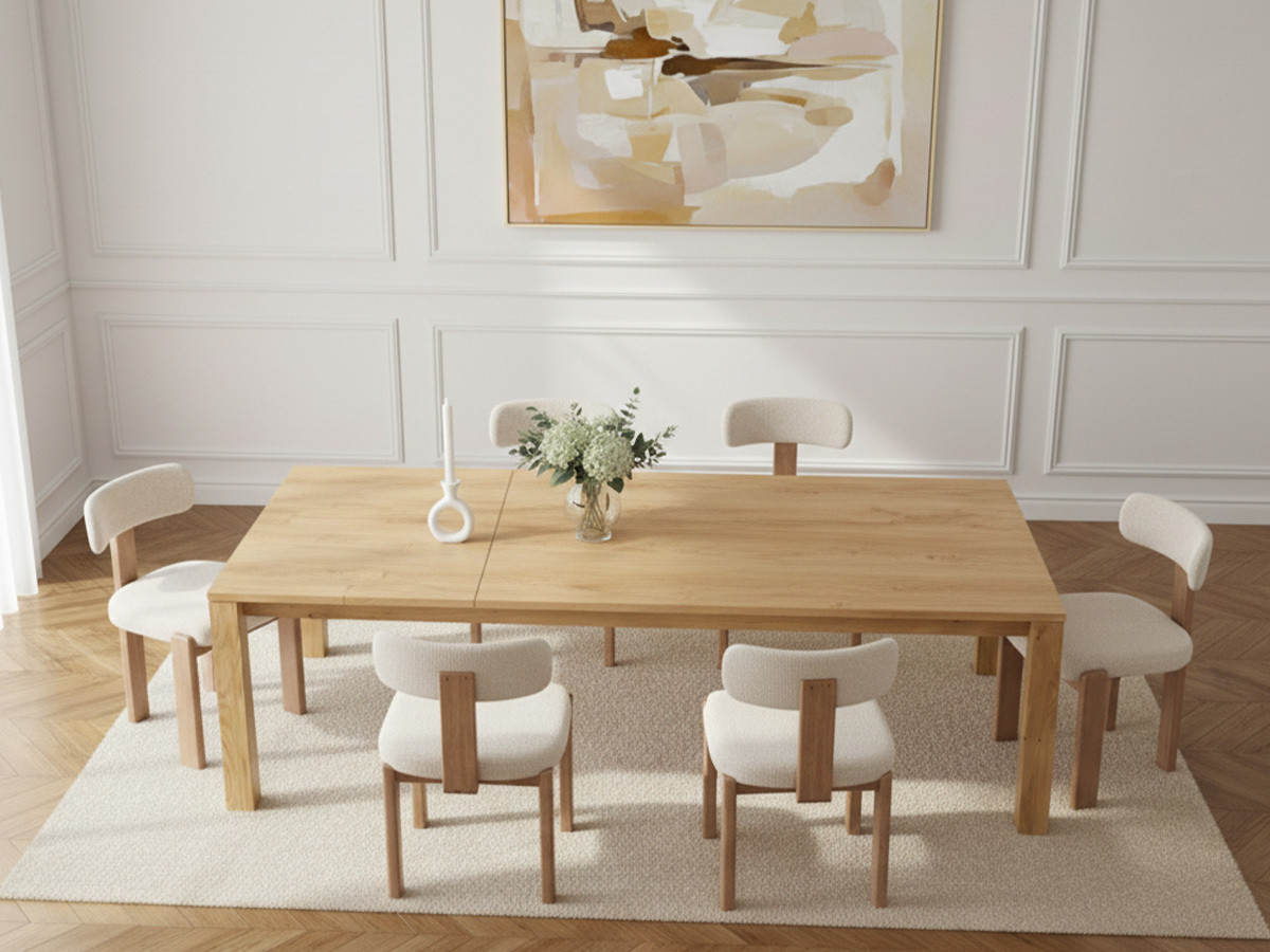 Table à manger extensible SALOMEE chêne massif