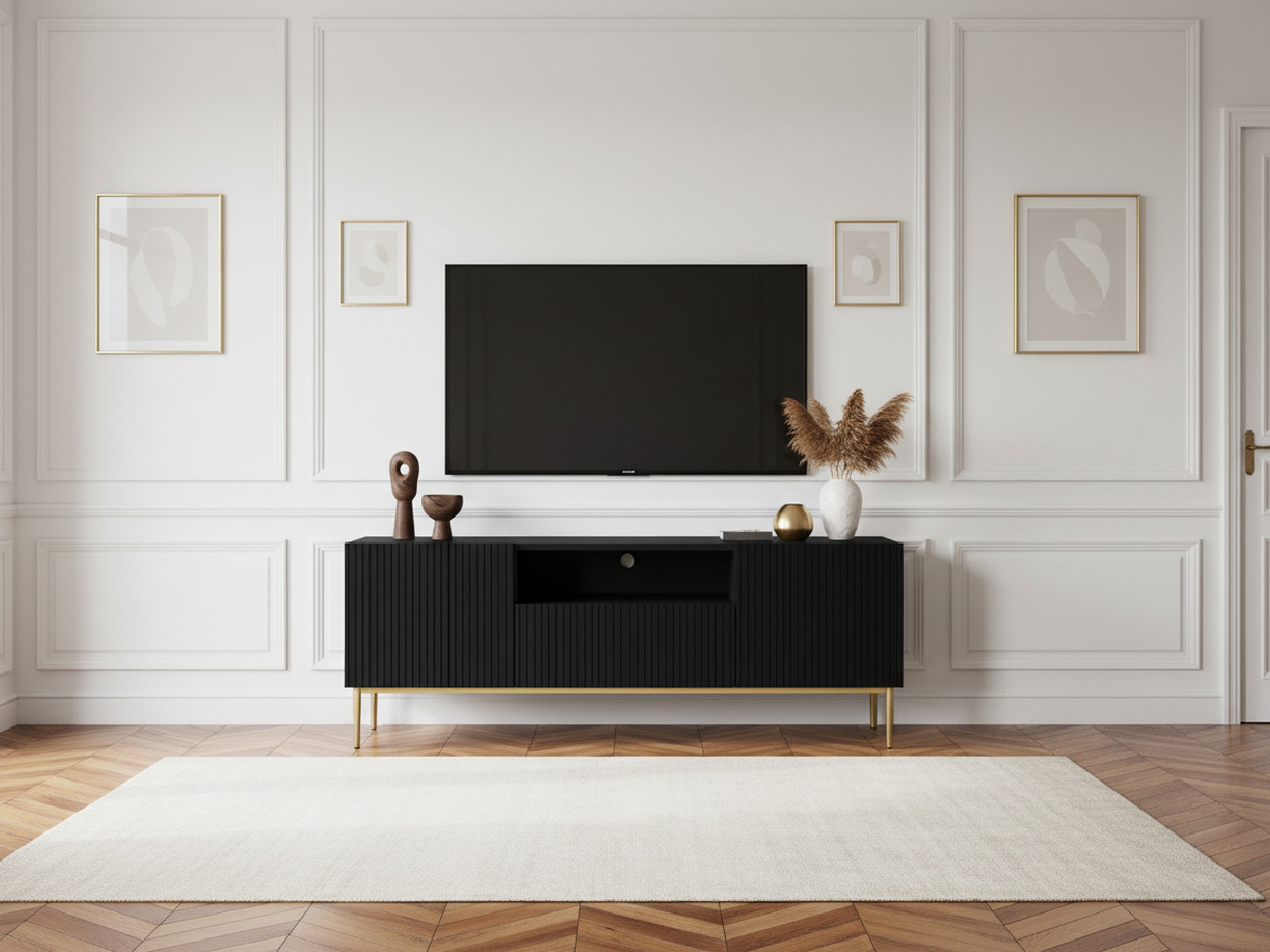 Meuble TV 150 cm avec niche KASHA Pieds or