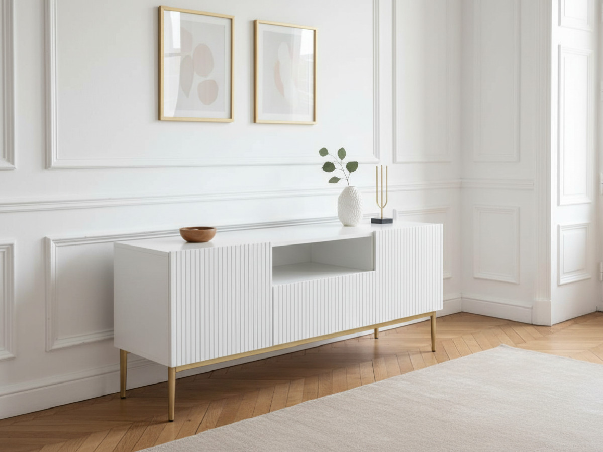 Meuble TV 150 cm avec niche KASHA Pieds or