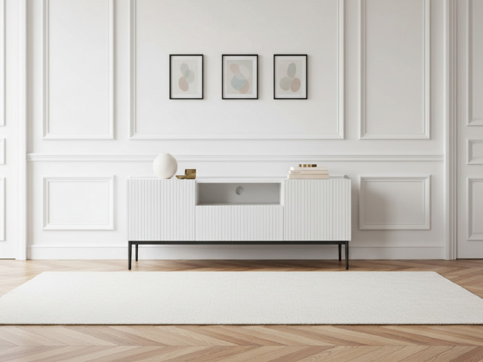 Meuble TV 150 cm avec niche KASHA Pieds noir