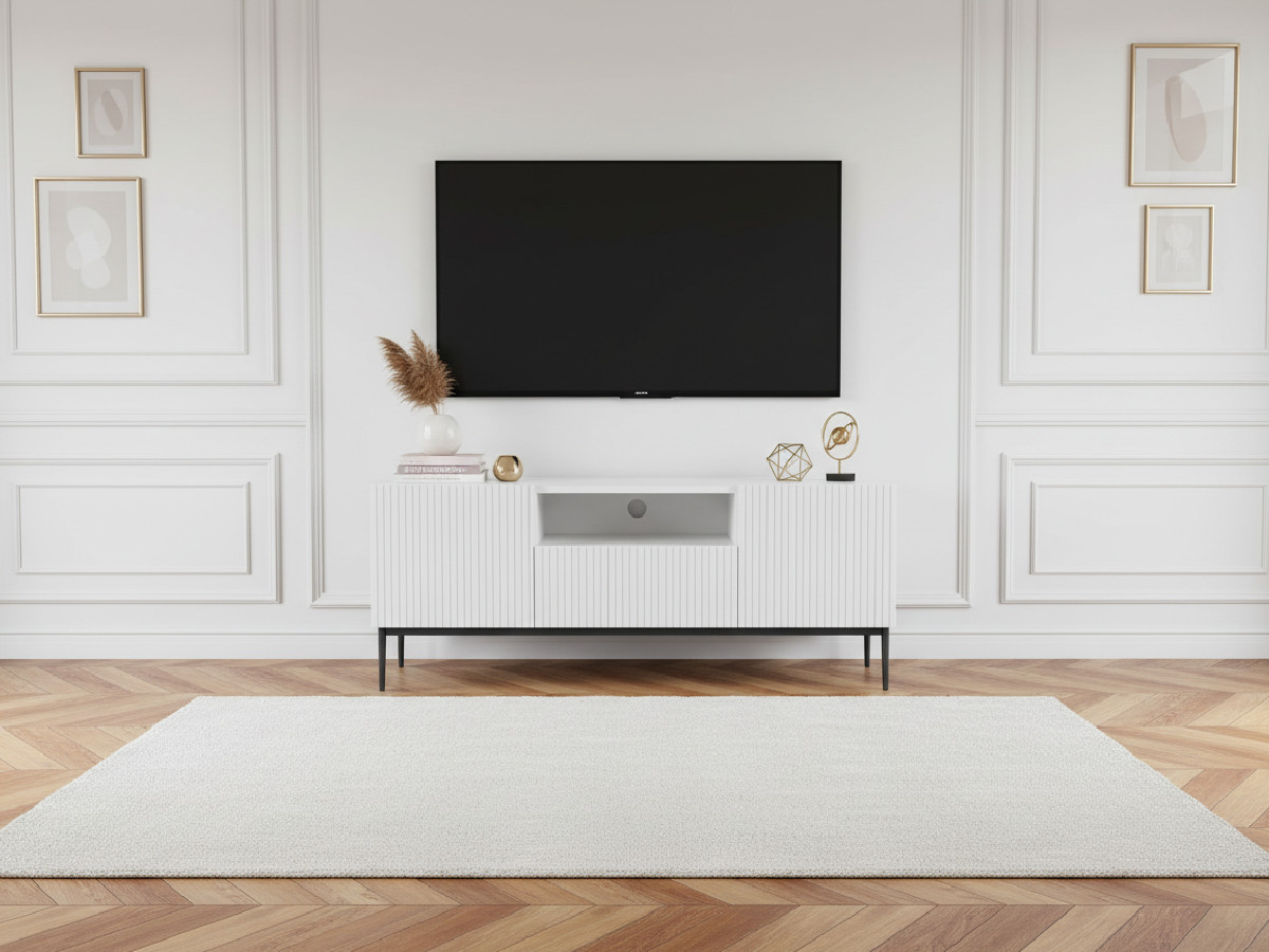 Meuble TV 150 cm avec niche KASHA Pieds noir