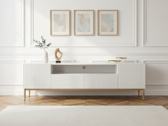 Meuble TV avec niche 200 cm KASHA Pieds or