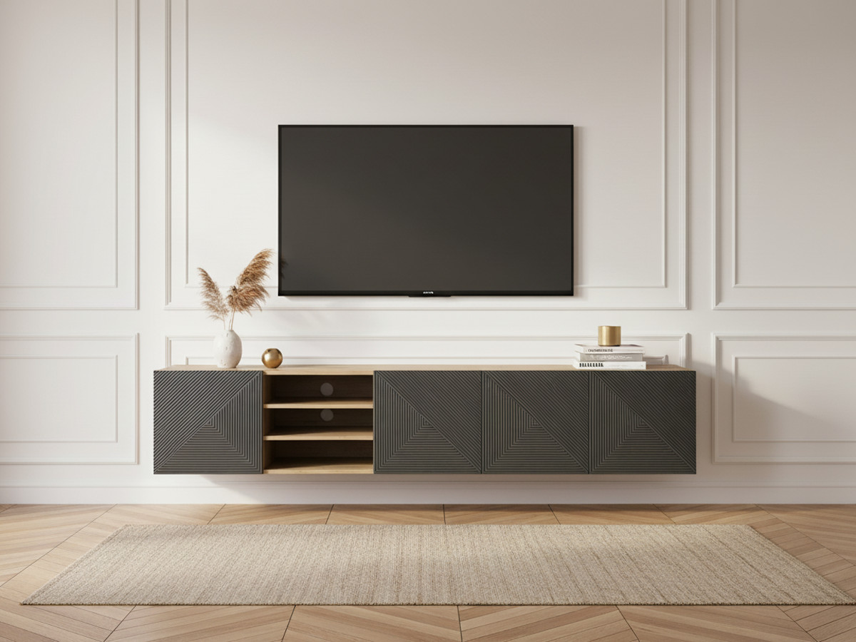 ALICE 200 cm wandmeubel met nissen