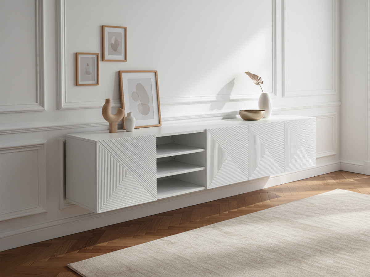 ALICE 200 cm wandmeubel met nissen