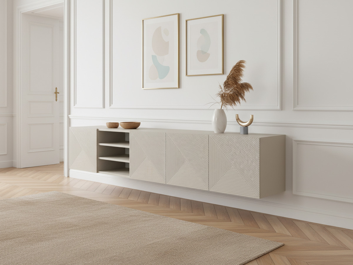 ALICE 200 cm wandmeubel met nissen