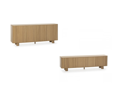 Ensemble MALO avec buffet 180 cm + meuble TV 180 cm placage chêne massif