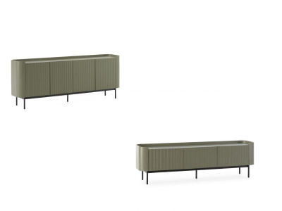 Ensemble JAY avec buffet 200 cm + meuble TV 180 cm effet tasseaux
