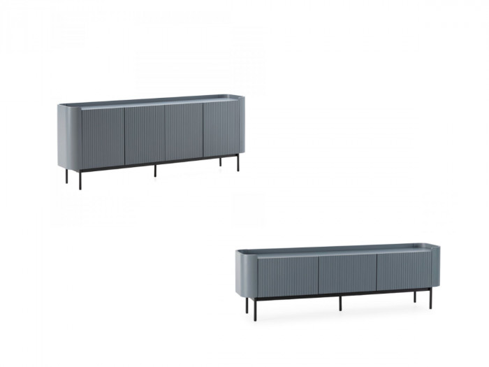 Buffet 4 portes 200 cm JAY effet tasseaux