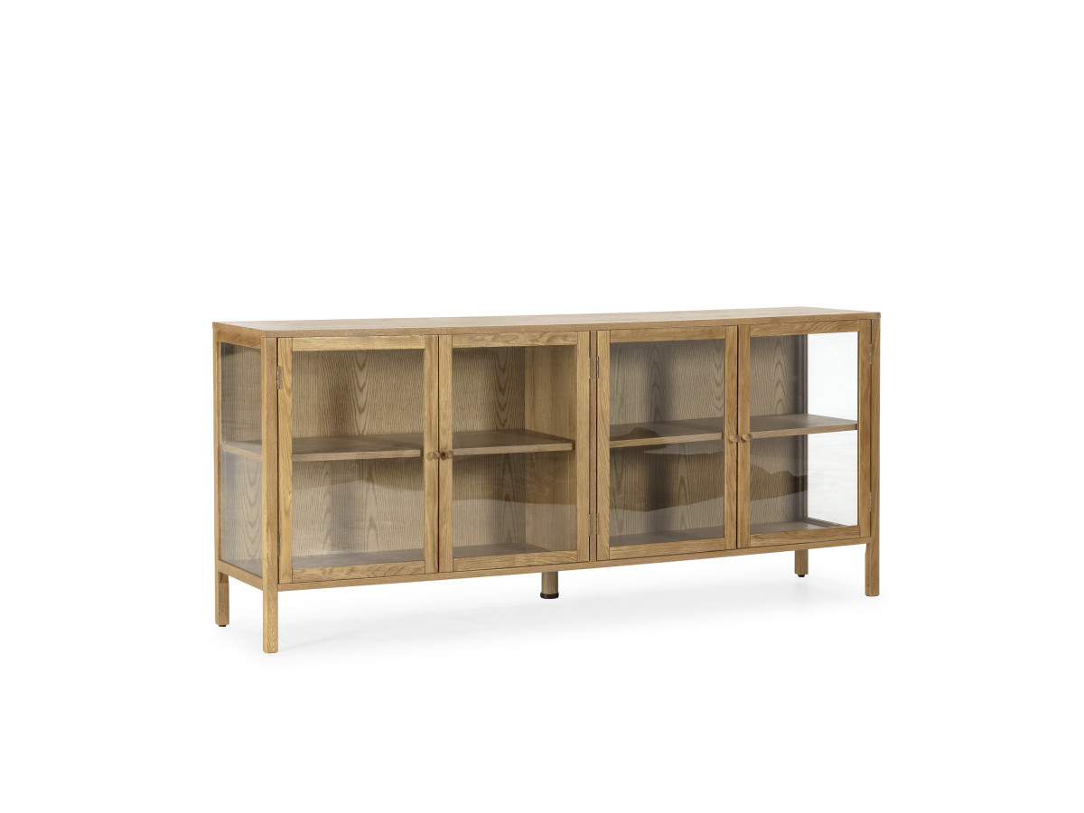CARMEN set met 180 cm dressoir + 160 cm tv-meubel in massief eiken fineer
