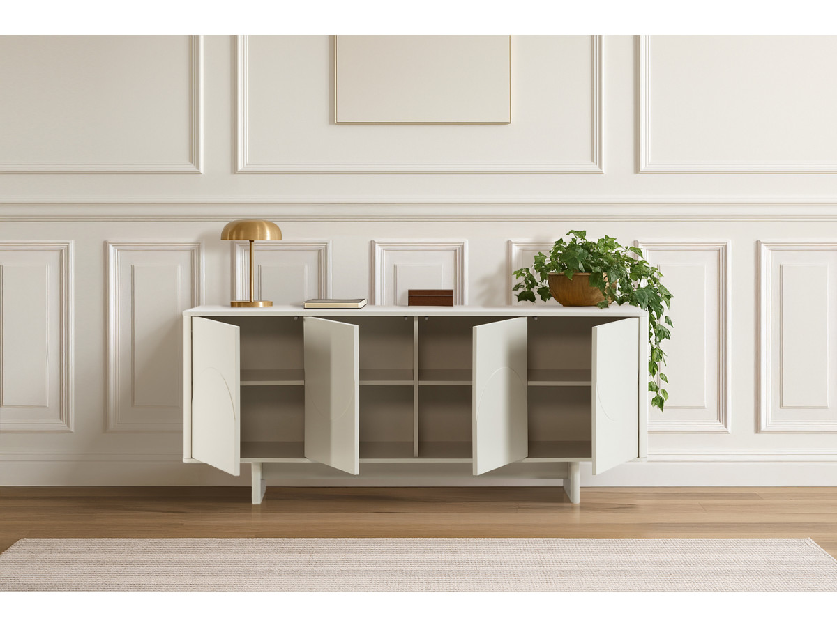 Ensemble ESTEBAN avec buffet 180 cm + meuble TV 180 cm formes géométriques beige — vue 6