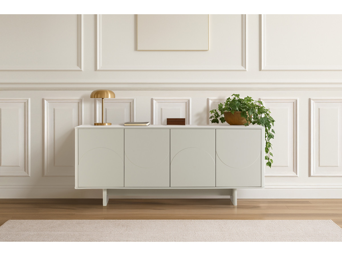 Ensemble ESTEBAN avec buffet 180 cm + meuble TV 180 cm formes géométriques beige — vue 5