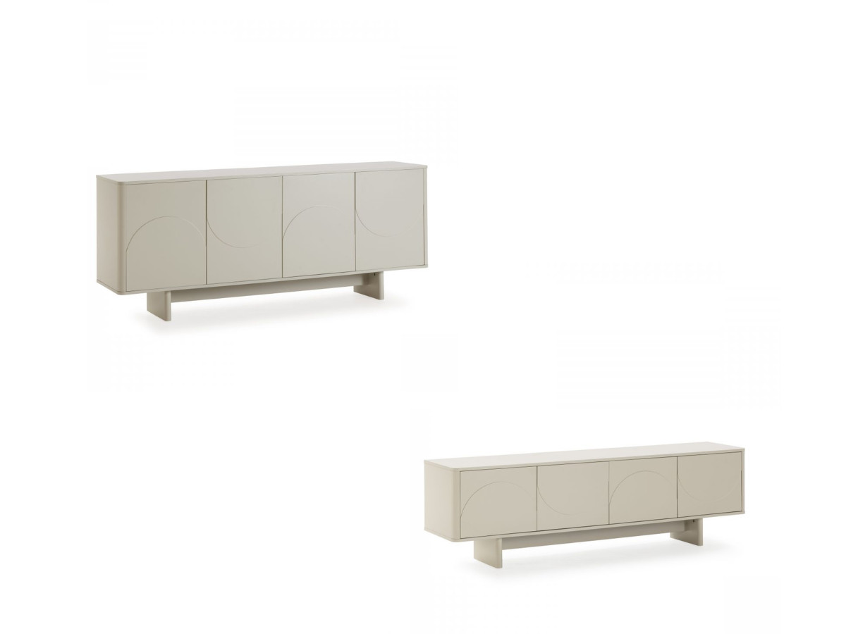 ESTEBAN set met 180 cm dressoir + 180 cm tv-meubel met geometrische vormen