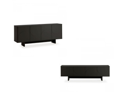 Ensemble ESTEBAN avec buffet 180 cm + meuble TV 180 cm formes géométriques