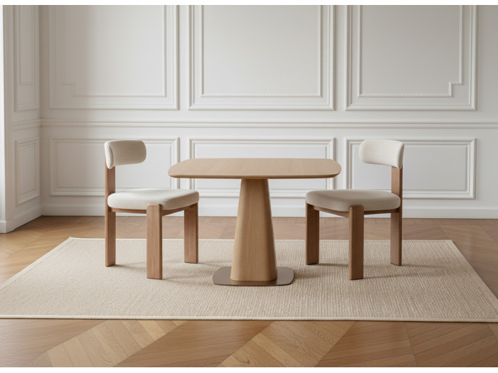 Table à manger carrée NOA 120 cm placage chêne massif