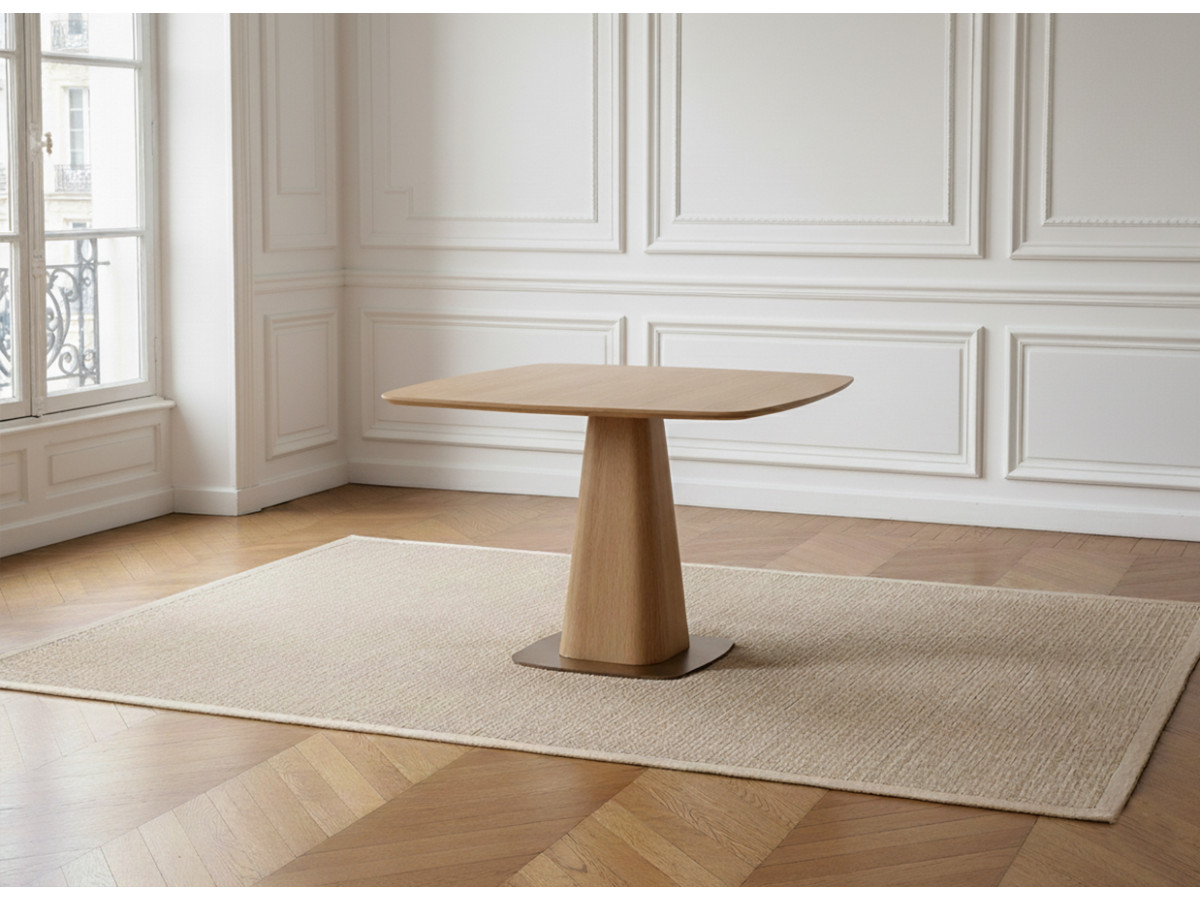 Table à manger carrée NOA 120 cm placage chêne massif