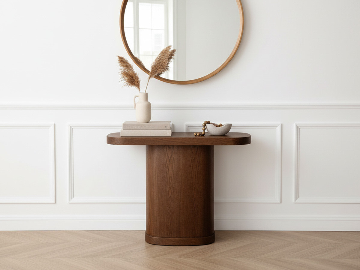 Console extensible 45 à 187 cm CASSIS placage chêne massif marron foncé — vue 5