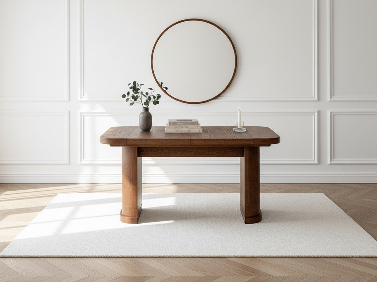 Console extensible 45 à 187 cm CASSIS placage chêne massif marron foncé — vue 4