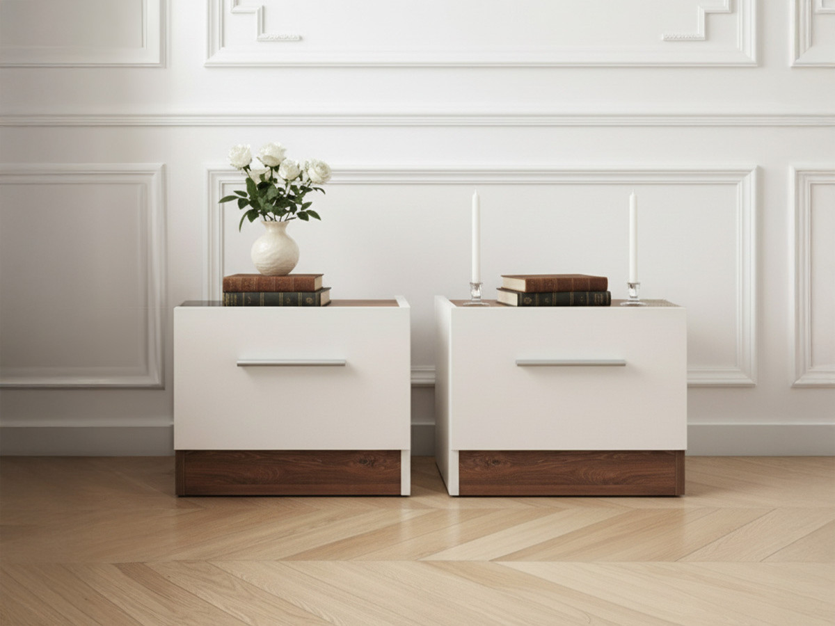 Ensemble de deux chevets 1 tiroir ZENITA Ensemble de deux chevets 1 tiroir ZENITA