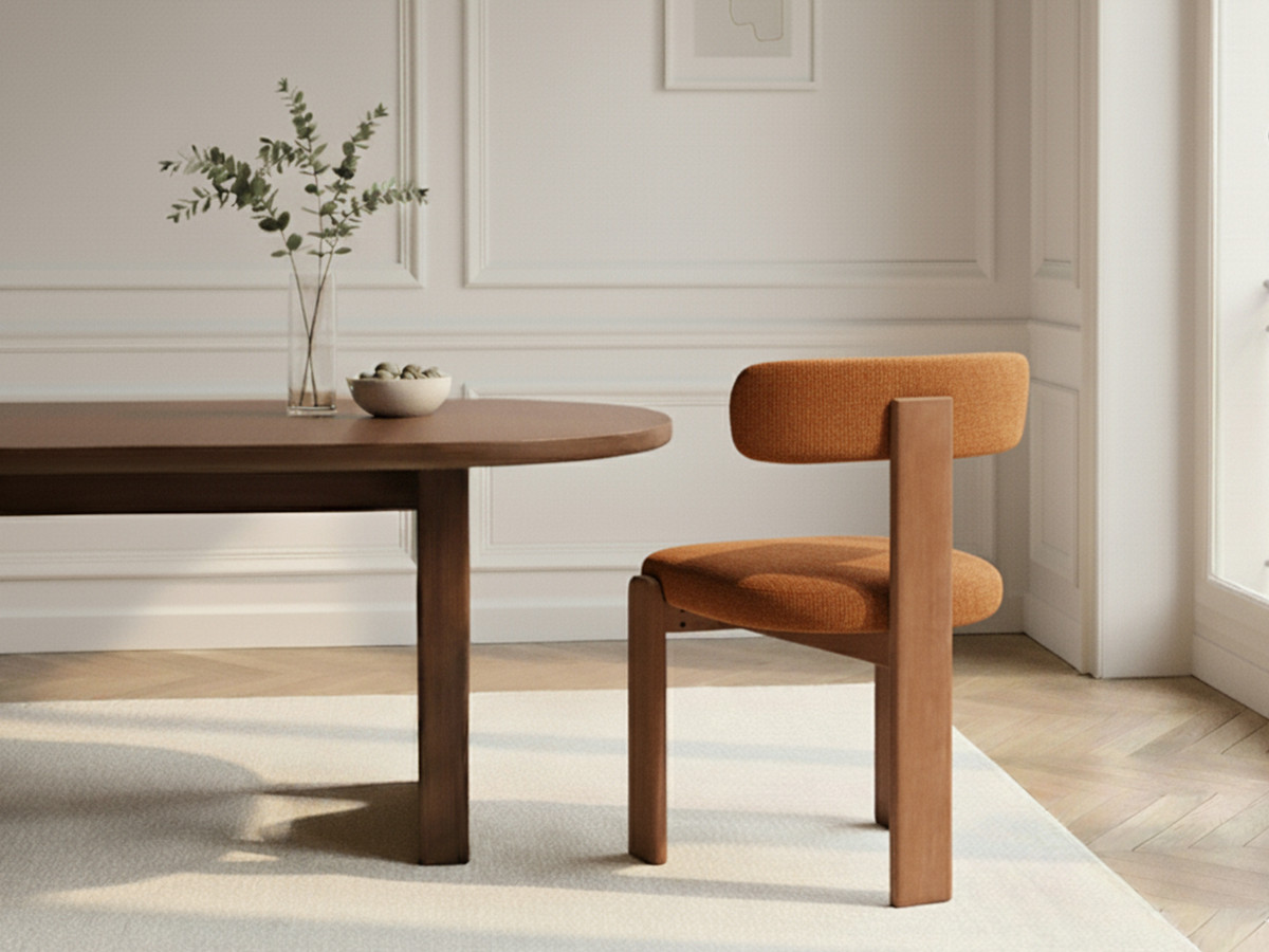 Lot de 2 chaises TANYA chêne massif et texturé orange — vue 6