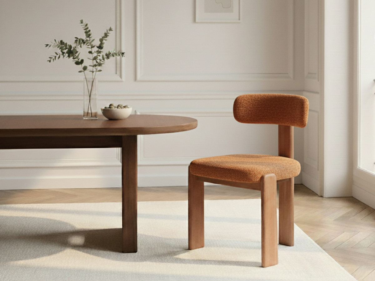 Lot de 2 chaises TANYA chêne massif et tissu texturé