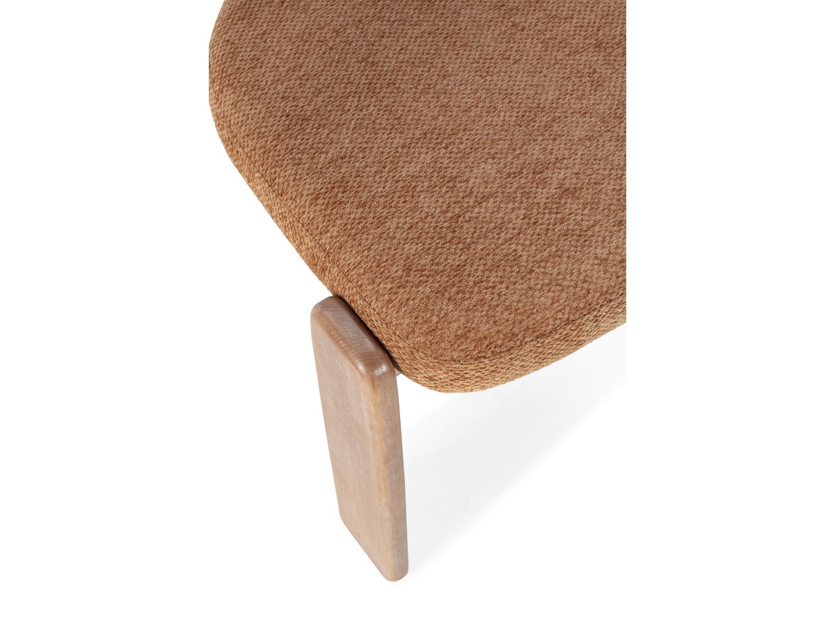 PABLO set met ovale eettafel 220 cm in notenhoutfineer + TANYA stoelen in structuurstof