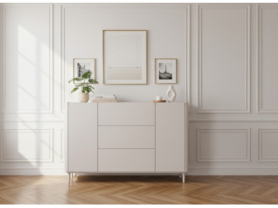 Buffet 2 portes 3 tiroirs 150 cm ANYRA pieds en bois massif