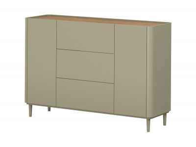 Buffet 2 portes 3 tiroirs 150 cm ANYRA pieds en bois massif