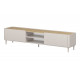 Meuble TV 1 porte 1 tiroir 220 cm ANYRA pieds en bois massif