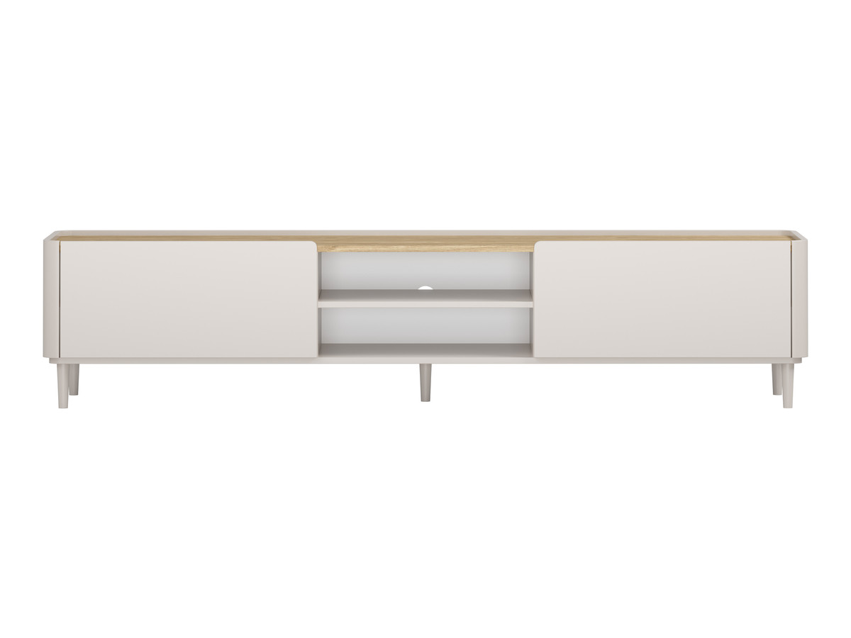 Meuble TV 1 porte 1 tiroir 220 cm ANYRA pieds en bois massif